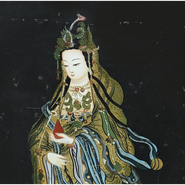 Oriental Woman, Enamel on Board, Early 20th-Century For Sale - Image 5 of 6