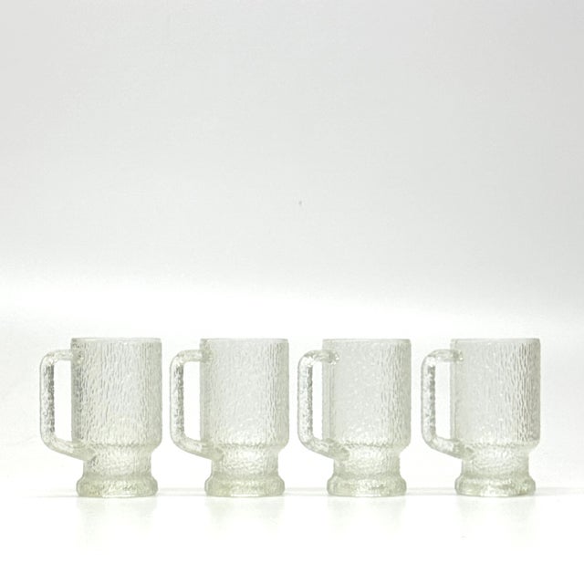 Mid 20th Century Textured Glass Beer Mugs by Anchor Hocking - Set of 8 For Sale - Image 5 of 5