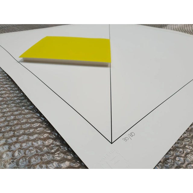 Contemporary Gottfried Honegger, Composition 1 3D Square (Yellow), 2015, Silkscreen For Sale - Image 3 of 5