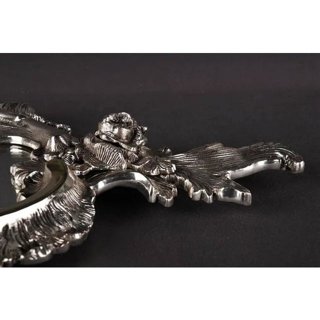 20th Century Rococo Style Silver-Gilded Wall Mirror For Sale - Image 6 of 11