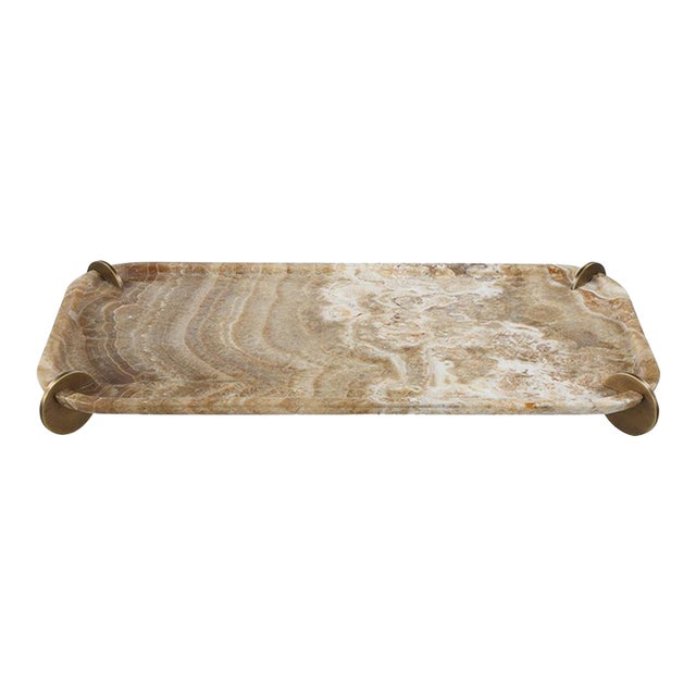 Marble Brass Coin Tray For Sale