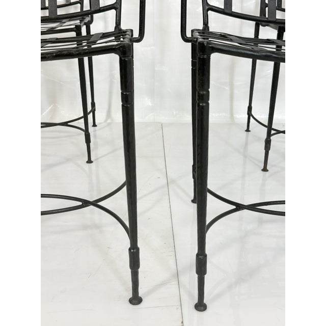 Set of Four Mario Papperzini for Janus Et Cie Wrought Iron Dining Armchairs, Attributed For Sale - Image 14 of 18