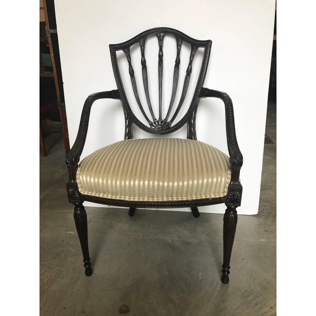 19th Century Hand Carved Hepplewhite Armchair Desk Chair For Sale - Image 10 of 10