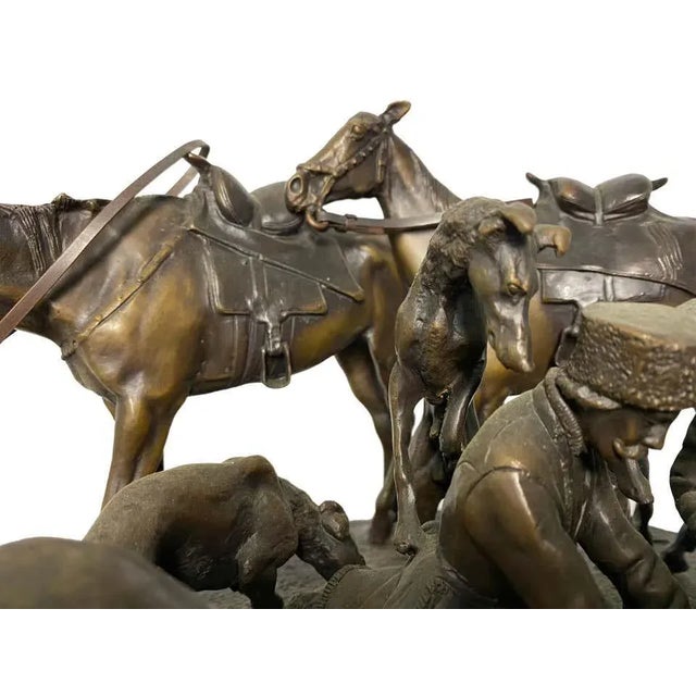 Bronze Sculpture of Hunting Party, 19th-Century For Sale - Image 5 of 12