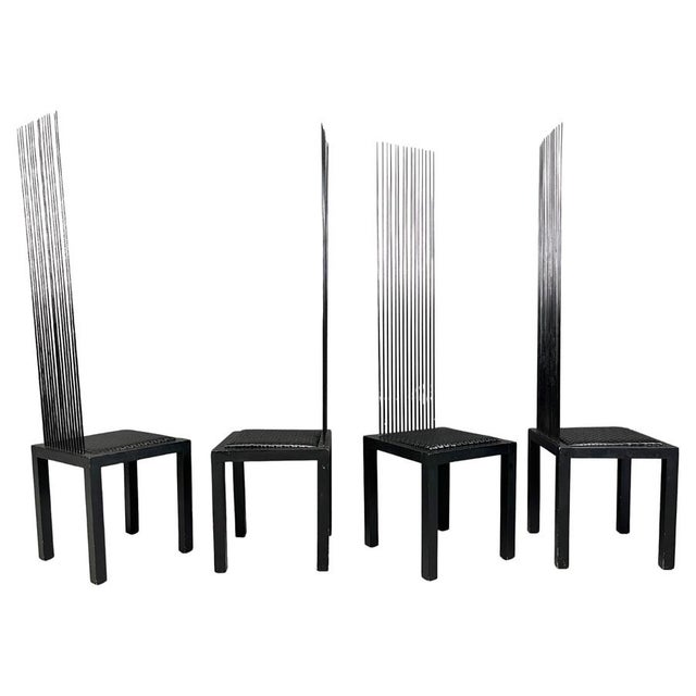 Vintage High-Back Dining Chairs, 1980s, Set of 4 For Sale - Image 12 of 12