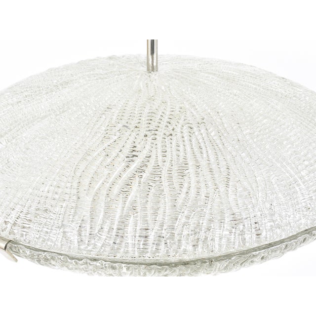 Mid-Century Kalmar Discus Textured Glass & Nickel Chandelier attributed to J. T. Kalmar for Kalmar, Austria, 1950s For Sale - Image 6 of 18