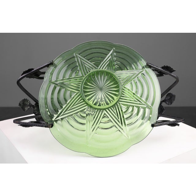 Art Deco Glass and Metal Fruit Bowl, France, 1920s For Sale - Image 11 of 12