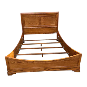 Keystone Sleigh Oak Queen Bed Frame