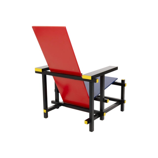 Gerrit Rietveld Red and Blue Chair by Gerrit Rietveld for Cassina For Sale - Image 4 of 8