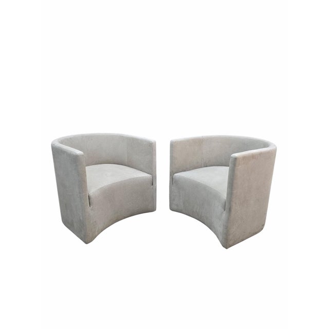 Animal Skin MCM Barrel Back Lounge Chairs Newly Reupholstered - Pair For Sale - Image 7 of 12