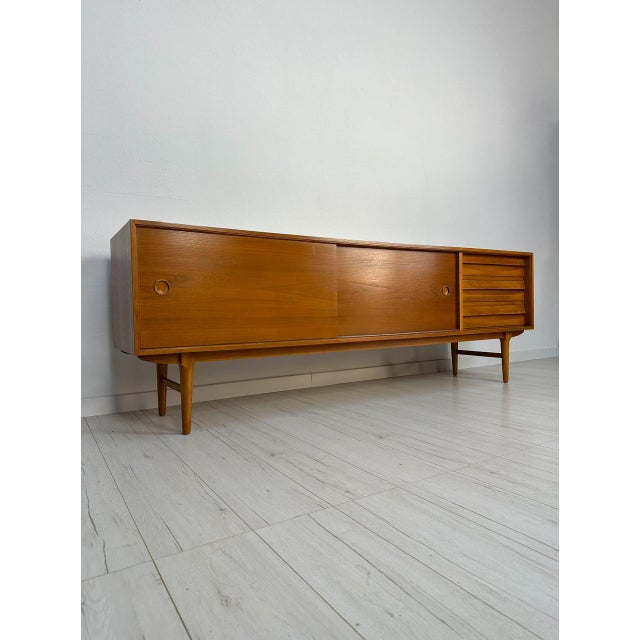 Mid-Century Modern Large Mid-Century Danish Teak Sideboard attributed to Lothar Wegner, 1960s For Sale - Image 3 of 17