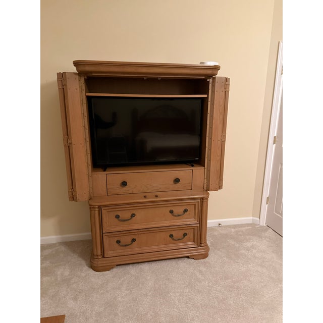 Stanley Furniture Traditional Armoire / Media Cabinet Elegant traditional armoire crafted in a warm medium-brown...