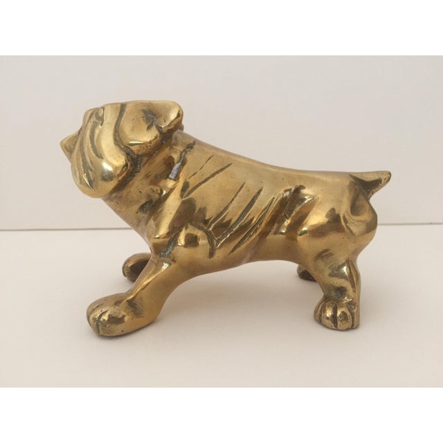 MidCentury Solid Brass English Bulldog Statue Paperweight Chairish