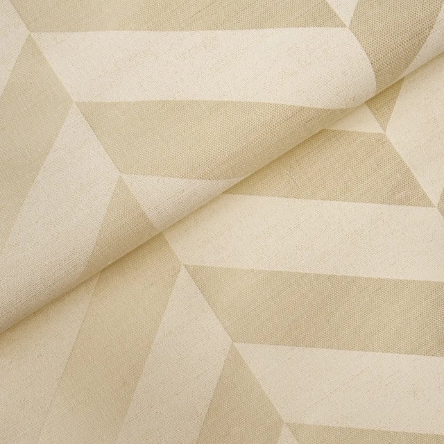 Schumacher SAMPLE - Schumacher Staggered Chevron Sisal Wallpaper In Ivory For Sale - Image 4 of 6