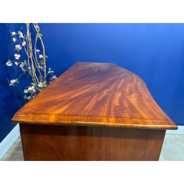 Wood Antique Victorian Carved Flame Mahogany Sideboard For Sale - Image 7 of 18