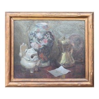 1920's Still Life With Japanese Shisa by Wilfred A. Readio For Sale