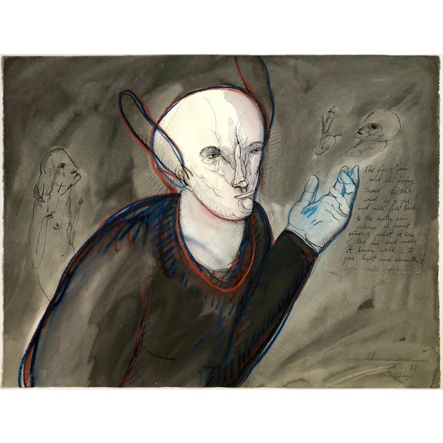 On heavy Arches deckle edged paper. This combines text or poetry in calligraphy on the side. Gary Hansmann (1947-2008) was...