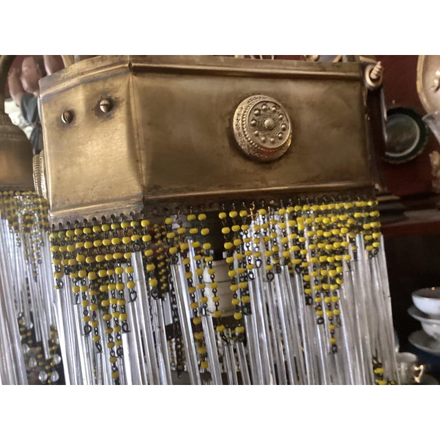 Vintage Glass Beads Chandelier, 1920s For Sale - Image 13 of 14