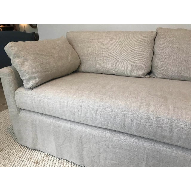 Restoration Hardware Belgian Track Arm Linen Slipcovered Sofa Chairish