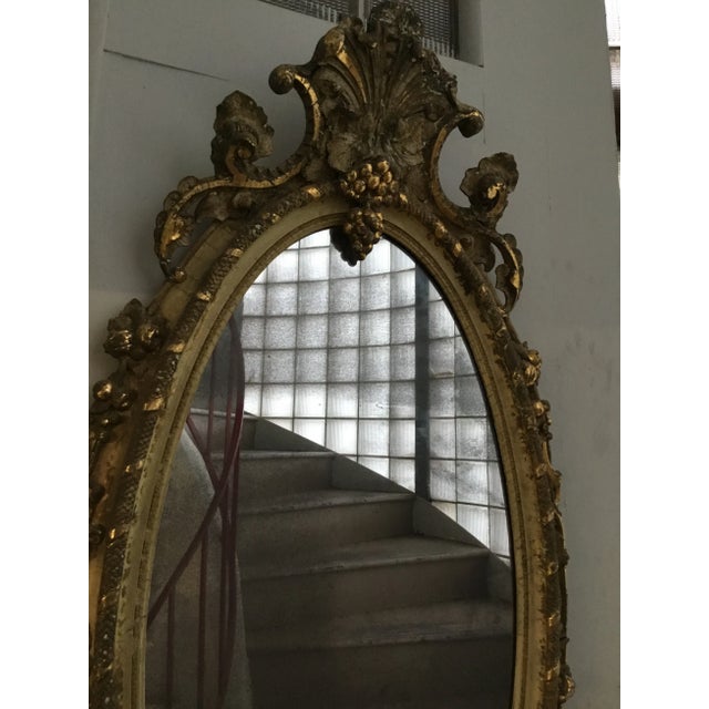 Metal Late 19th Century Victorian Distressed Oval Mirror For Sale - Image 7 of 13