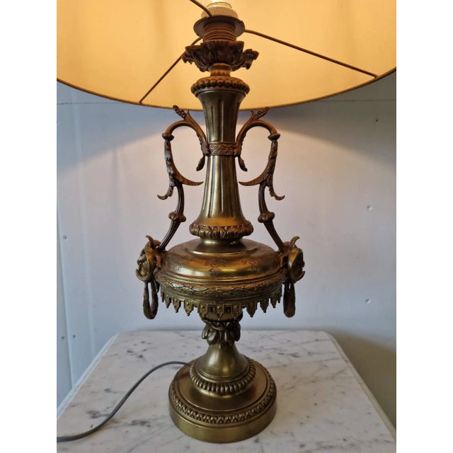 French Table Lamp in Bronze For Sale - Image 6 of 7