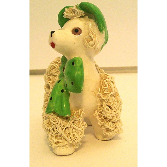 50s Porcelain Spaghetti Noodle Poodle Figurine Green Hat & Bow VTG Mid Century Modern Great vintage condition. No damage,...