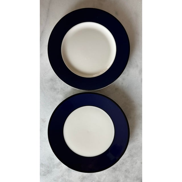 Traditional Set of 4 Vintage Italian Pagnossin Treviso Blue Small Plates For Sale - Image 3 of 8