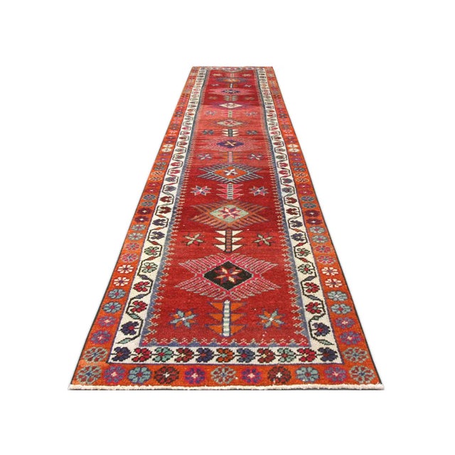 1960s Turkish Oushak Runner For Sale In Los Angeles - Image 6 of 7