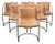 1970s Mid-Century Modern Saporiti Tubular Steel Chrome and Leather Italian Armchairs - Set of 6 For Sale
