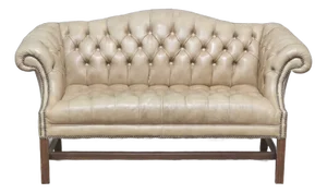Late 20th Century Classic Leather Tufted Tan Leather Settee Chippendale Williamsburg Style