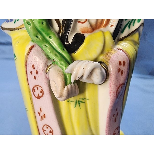 Chinese Vintage Chinese Statue Beautifully Detailed Figurine Hand-Painted Porcelain Asian Decor For Sale - Image 3 of 8