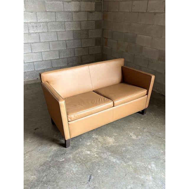 Wonderful small sofa or settee designed by Ludwig Mies van der Rohe for Knoll circa 2004. The original design of these was...