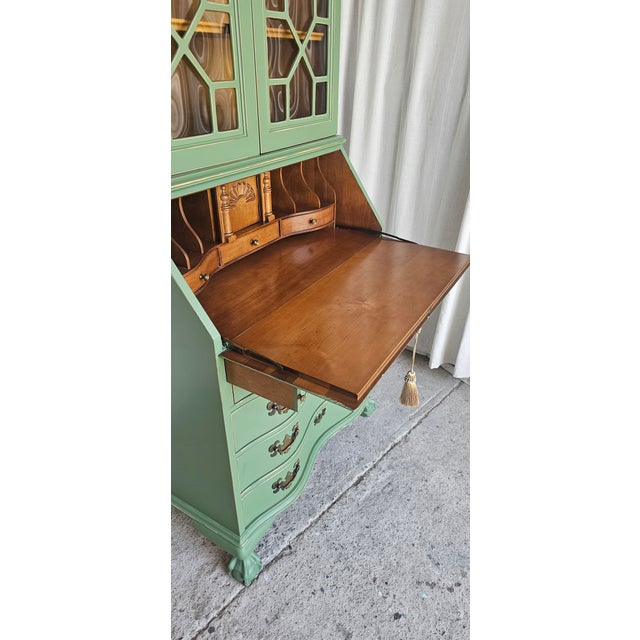 Green Secretary Hutch, Circa 1940's. For Sale - Image 10 of 18
