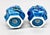 Blue Mid-Century Inarco Blue Mood Indigo Majolica Fruit Topiary Salt & Pepper Shaker Set For Sale - Image 8 of 8
