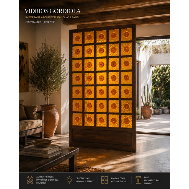 Brown Monumental Architectural Amber Glass Panel by Vidrios Gordiola, Spain, 1970 For Sale - Image 8 of 8