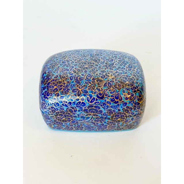 Fantastic Mid to Late 20th Century Indian Lacquered Hand Painted box with domed lid, made in Kashmir, India, known for...