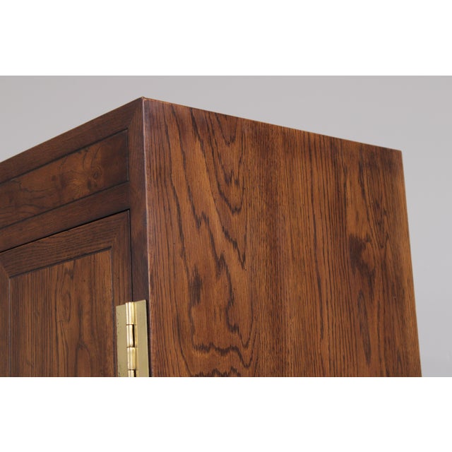 Henredon Campaign Style Oak Bedroom Armoire For Sale - Image 11 of 17