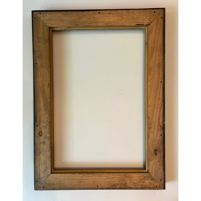 Arts & Crafts Gold & Black Wood Frame, Carved Oak Leaves For Sale - Image 16 of 17