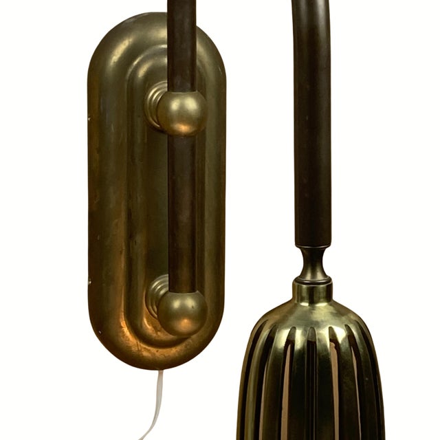 Art Deco Holophane Cut Glass and Brass Wall Lamps, 1970s, Set of 2 For Sale - Image 14 of 18