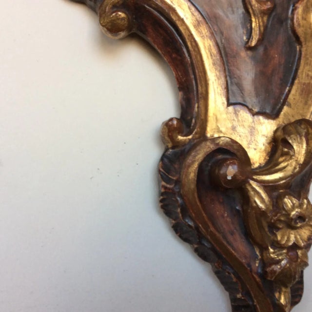 Late 19th Century 18th Century Style Gold & Brown Giltwoood Brackets - a Pair For Sale - Image 5 of 11
