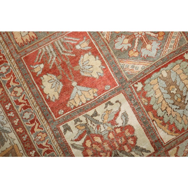 Red Zabihi Collection Oversize Antique Garden Design Persian Bakhtiari Rug - 12'2" x 17'4" For Sale - Image 8 of 12