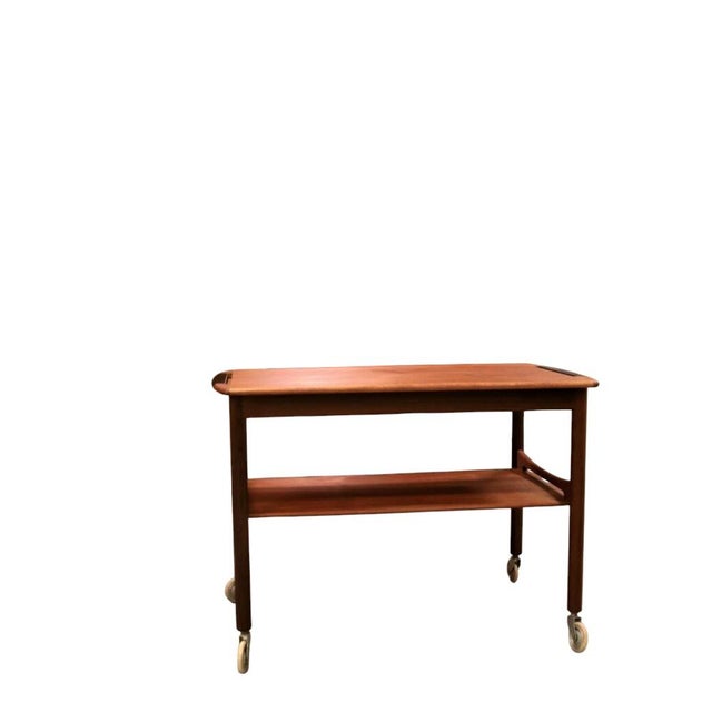 Vintage Danish Teak Serving Trolley, 1960s For Sale - Image 4 of 18