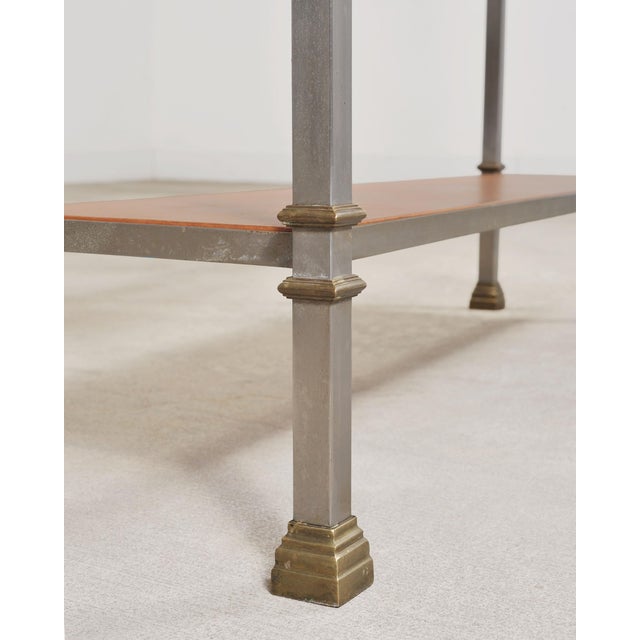 Maison Jansen Style Steel Bronze Neoclassical Bookcase Étagère For Sale - Image 15 of 18