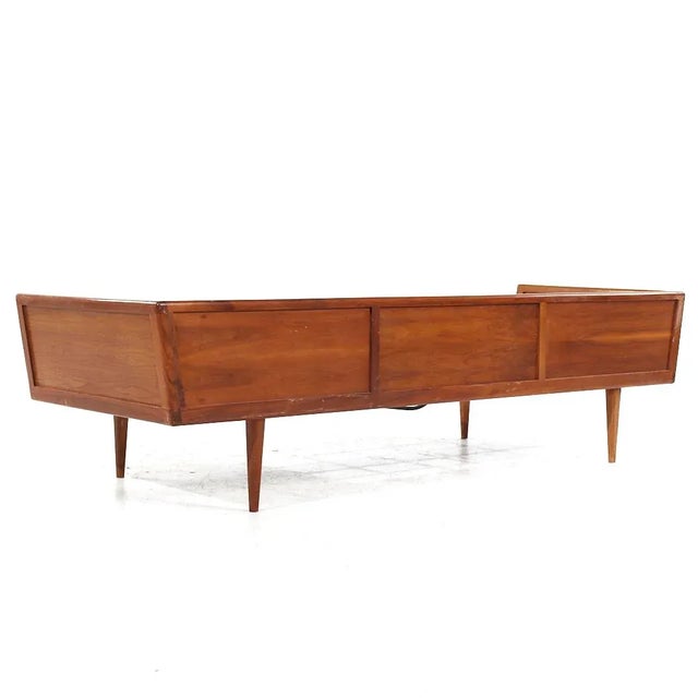 Mel Smilow Mid Century Walnut Case Sofa For Sale In Chicago - Image 6 of 8