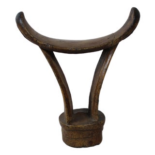 Vintage Ethiopian Headrest in Wood For Sale