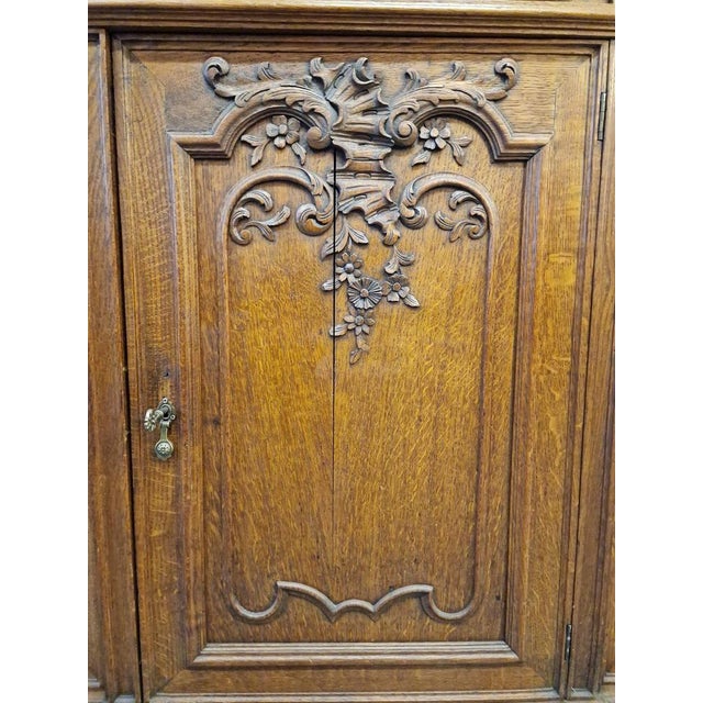 Oak Sideboard with Carvings, 1920s For Sale - Image 9 of 12