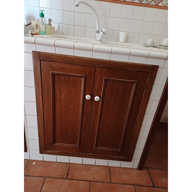 Rustic Vintage Chest of Drawers in Walnut, 1990s, Set of 3 For Sale - Image 3 of 6