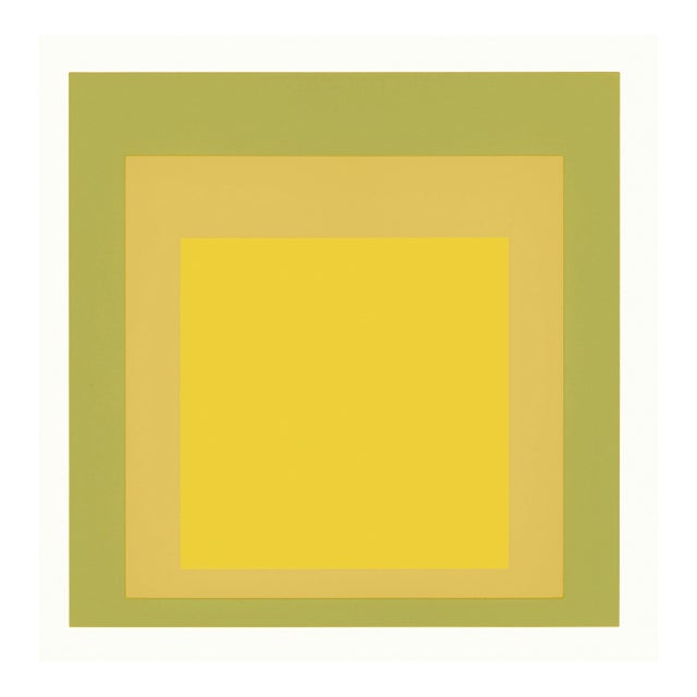 1968 Josef Albers "Homage to the Square" Serigraph "Departing in Yellow" For Sale