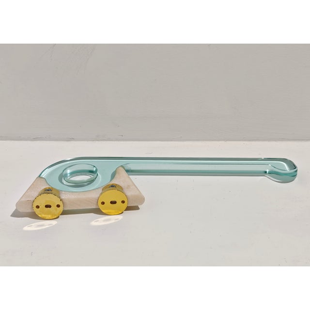 Mid-Century Modern Italian Glass and Onyx Bathroom Accessory Set, 1980s, Set of 10 For Sale - Image 9 of 18