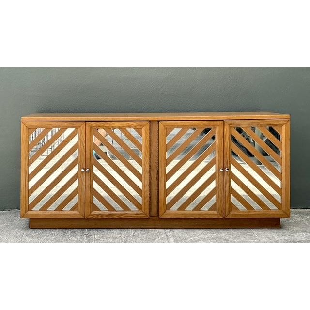 Mid-Century Modern Vintage Bassett Chevron Mirrored Dresser For Sale - Image 3 of 12